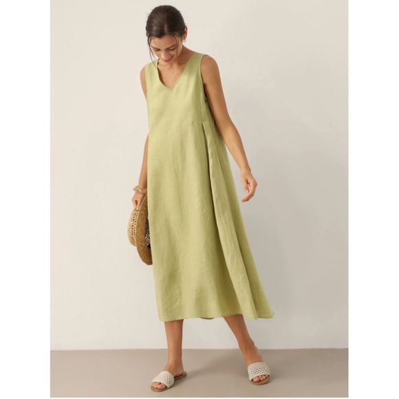 100% Linen Sleeveless A-Line Maxi Dress TARA - Picture 5 of 10